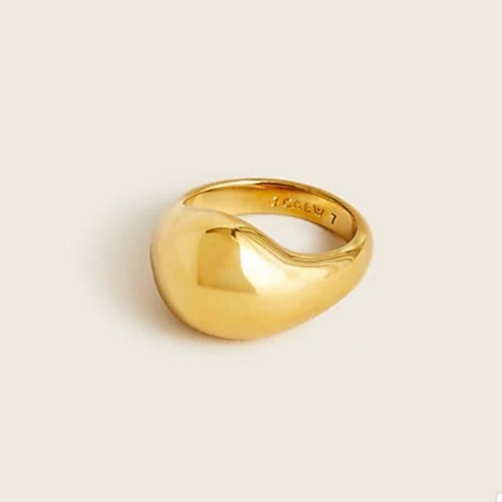 J. Crew Sculptured Orb Gold Mirror Ring Style BB495 NEW